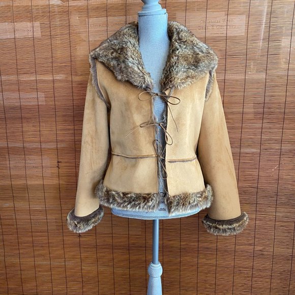 Parkhurst Jackets & Blazers - EUC PARKHURST FAUX SUEDE FUR LINED JACKET SIZE SM